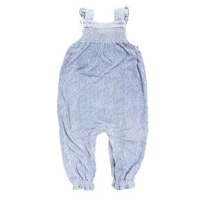 Angel Dear Baby Smocked Front Coverall - Light Blue Bamboo Viscose Denim 18-24 M